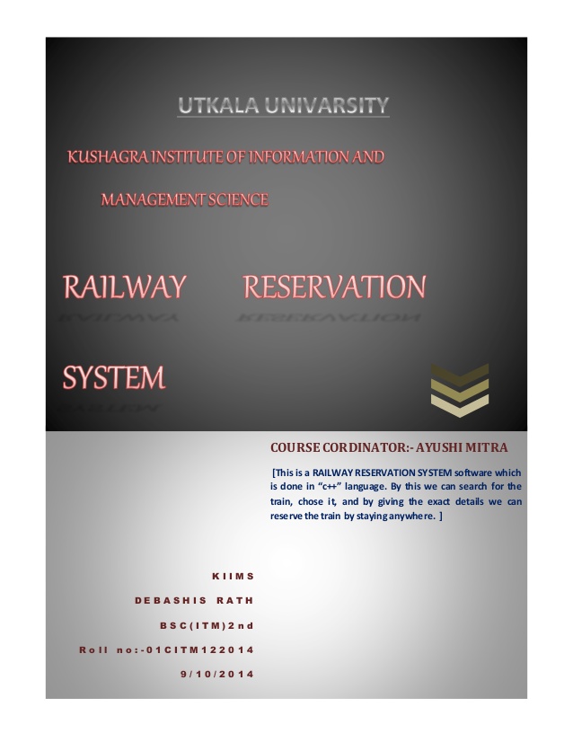 Online railway reservation system